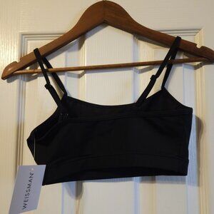 Dancers black sports bra, size adult small, new with tag